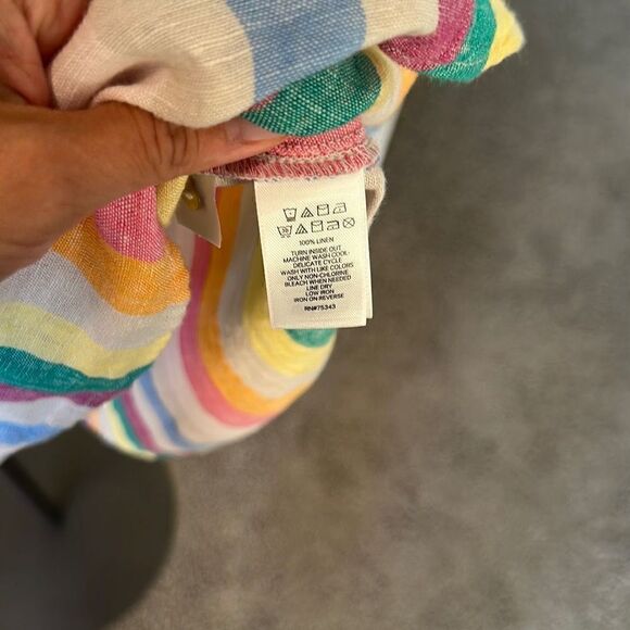 C&C California Linen Rainbow Stripe Halter Shift Dress-NWOT - Picture 9 of 13